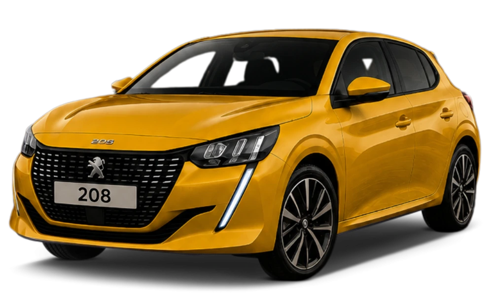 Peugeot 208 jaune en location à La Réunion
